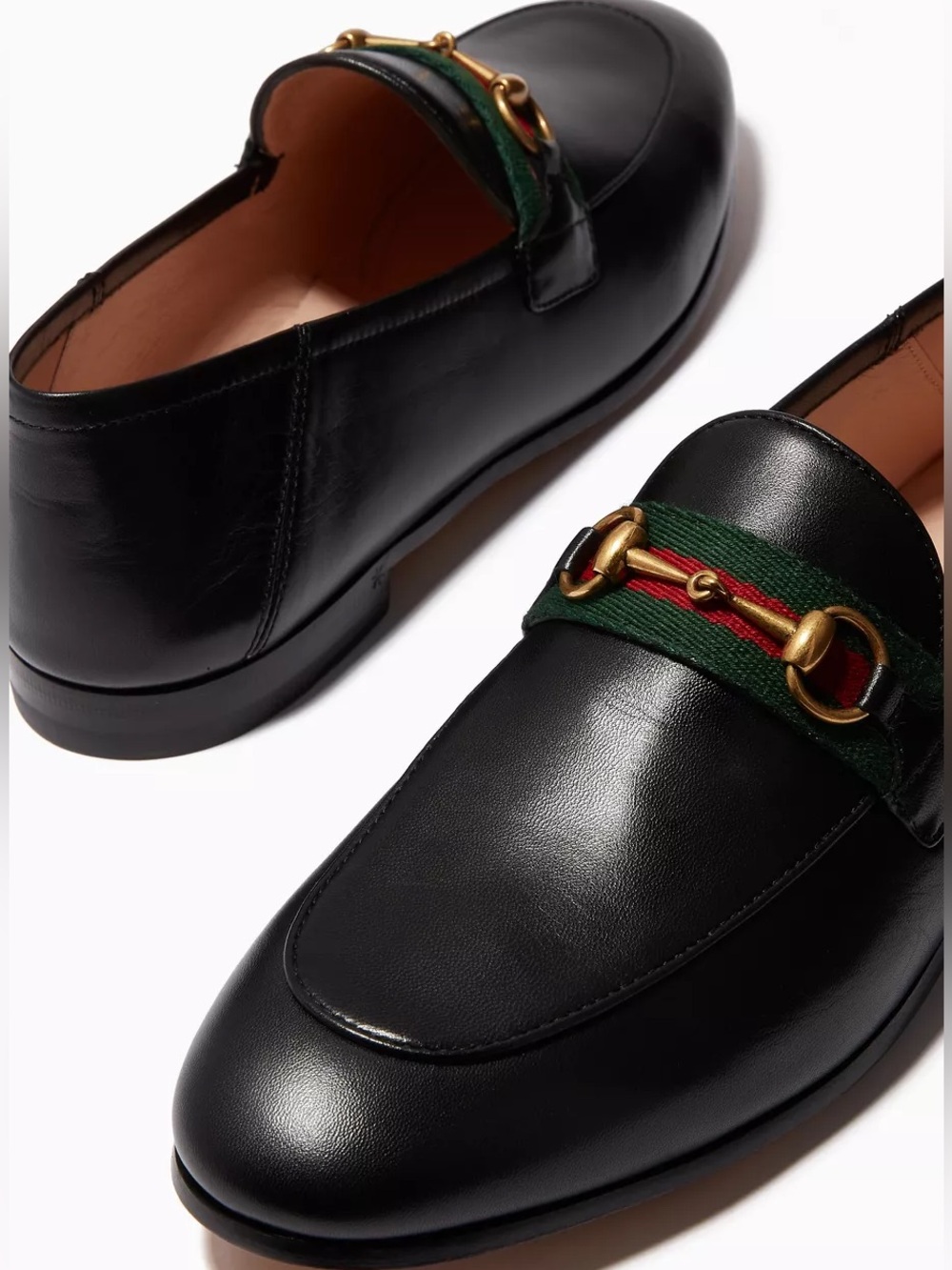 Gucci Brixton Web Loafers in Leather